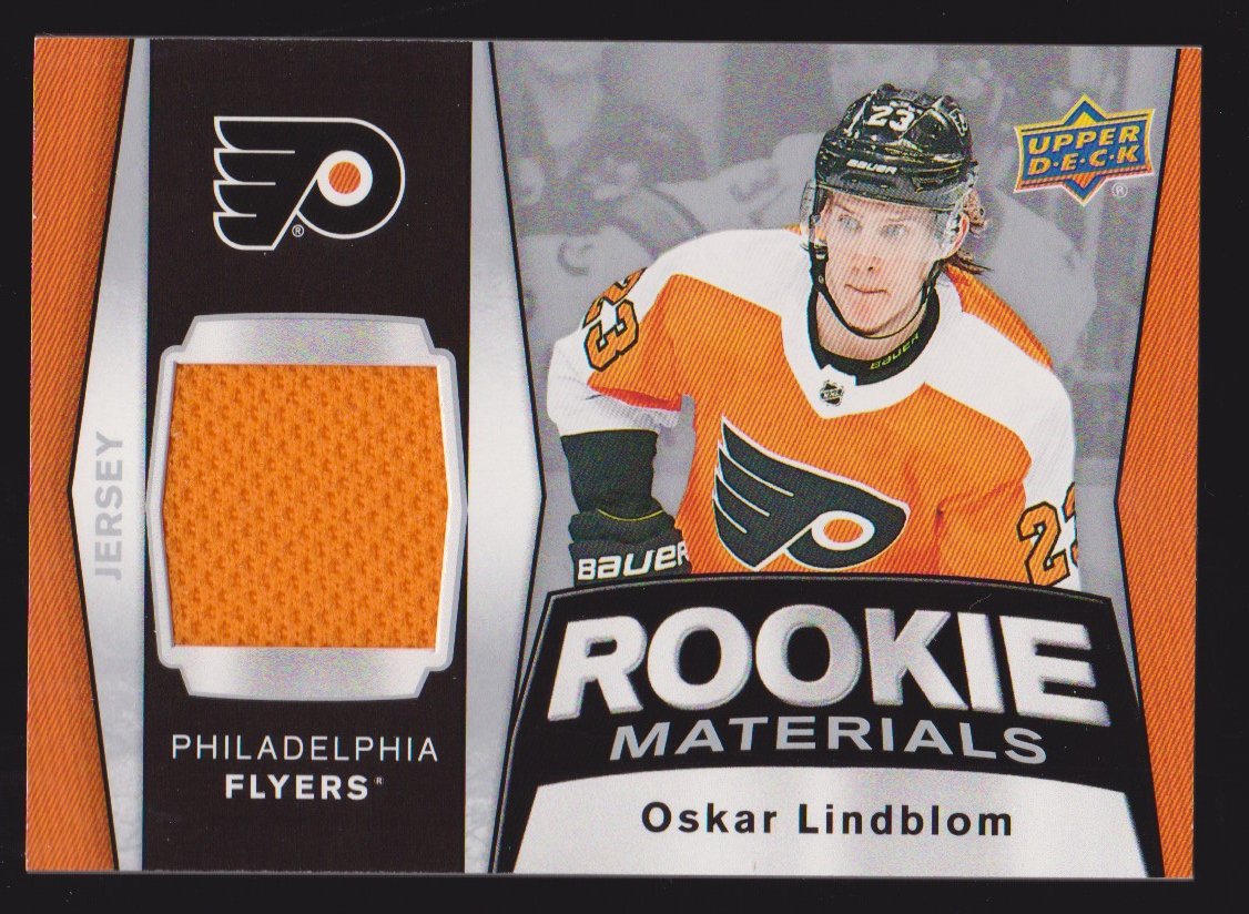2018-19 Upper Deck Rookie Materials #RMOL Oskar Lindblom - Jerseys - RC Year (image for) 2018-19 Upper Deck Rookie Materials #RMOL Oskar Lindblom - Jerseys - RC Year